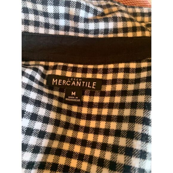 J Crew Mercantile Black White Gingham Plaid Flannel Shirt - Picture 3 of 10